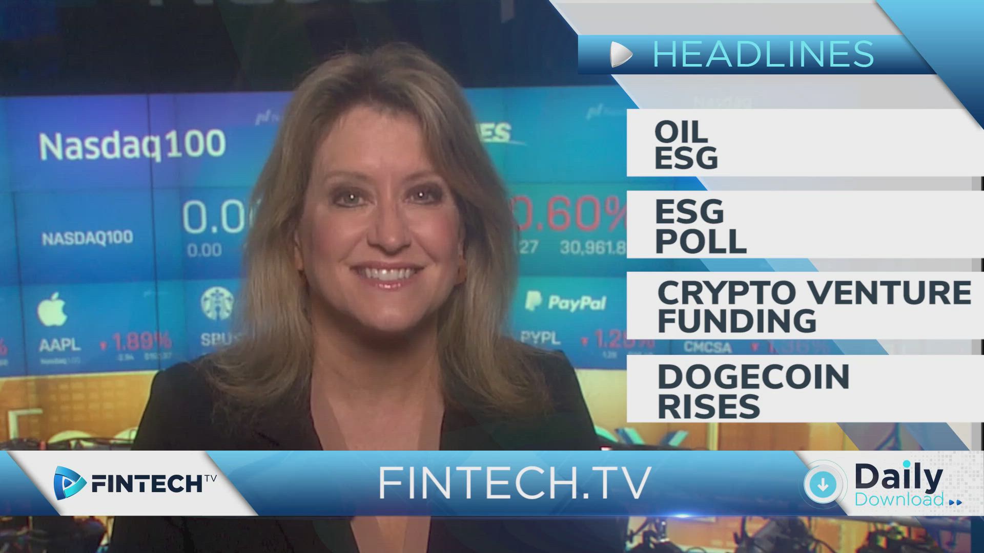 Oil ESG, ESG Poll, Crypto Venture Funding, Dogecoin Rises