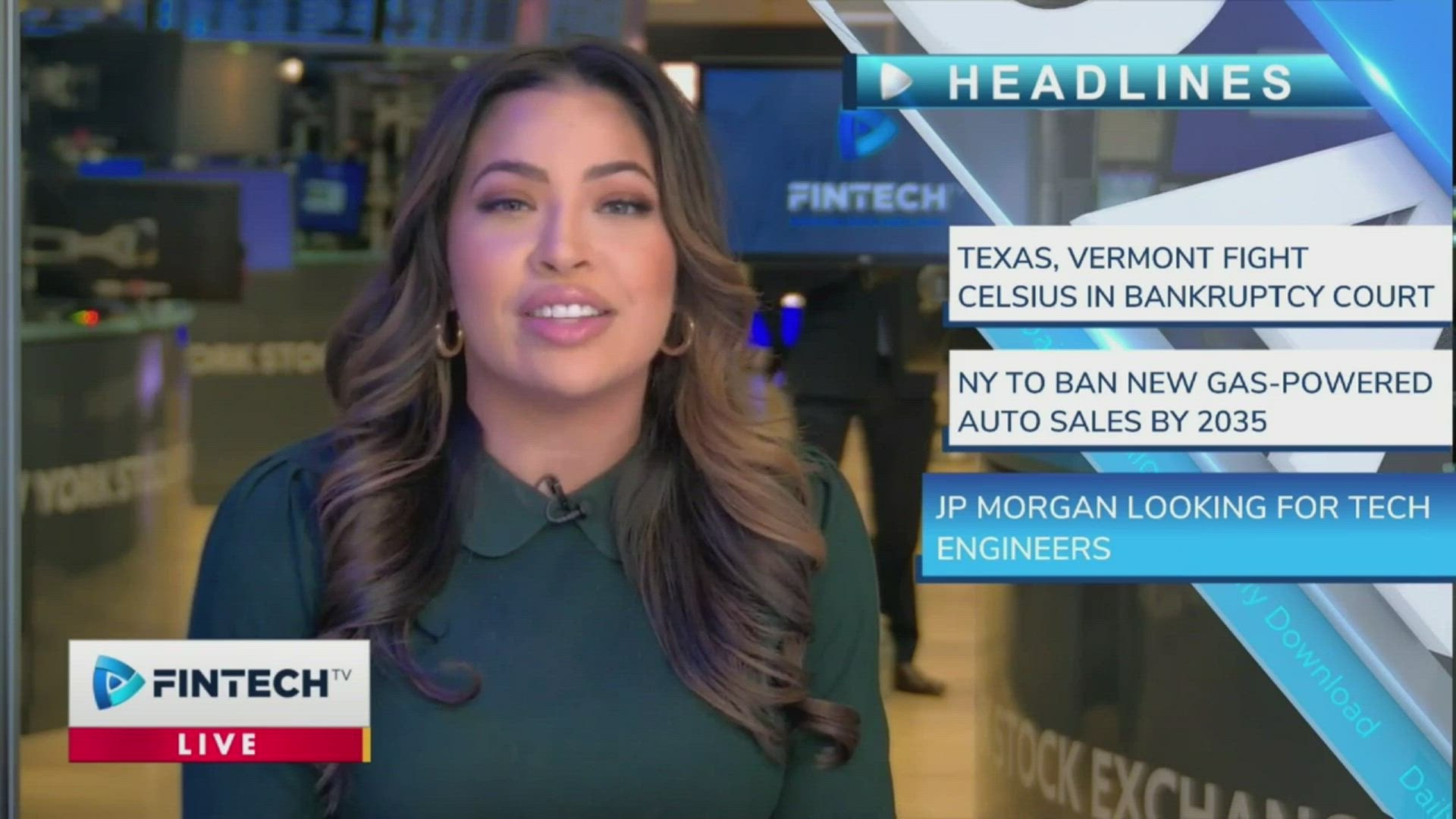 Texas, Vermont Object to Celsius Stablecoin Plan, NY to Ban Sale of Gasoline-Powered Vehicles by 2035, and JP Morgan Looking For Tech Engineers