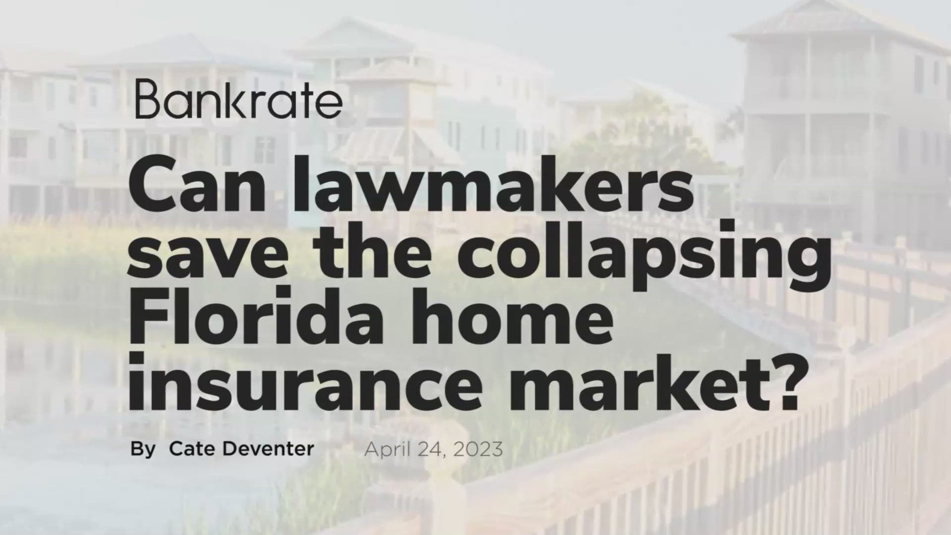 Climate change affecting insurance markets on the coasts