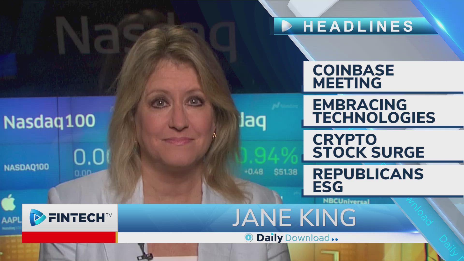 Coinbase meeting, Embracing technologies, Crypto stock surge, Republicans ESG