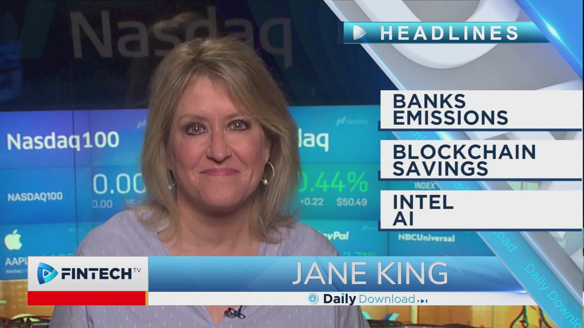 Banks emissions, Blockchain savings, Intel AI