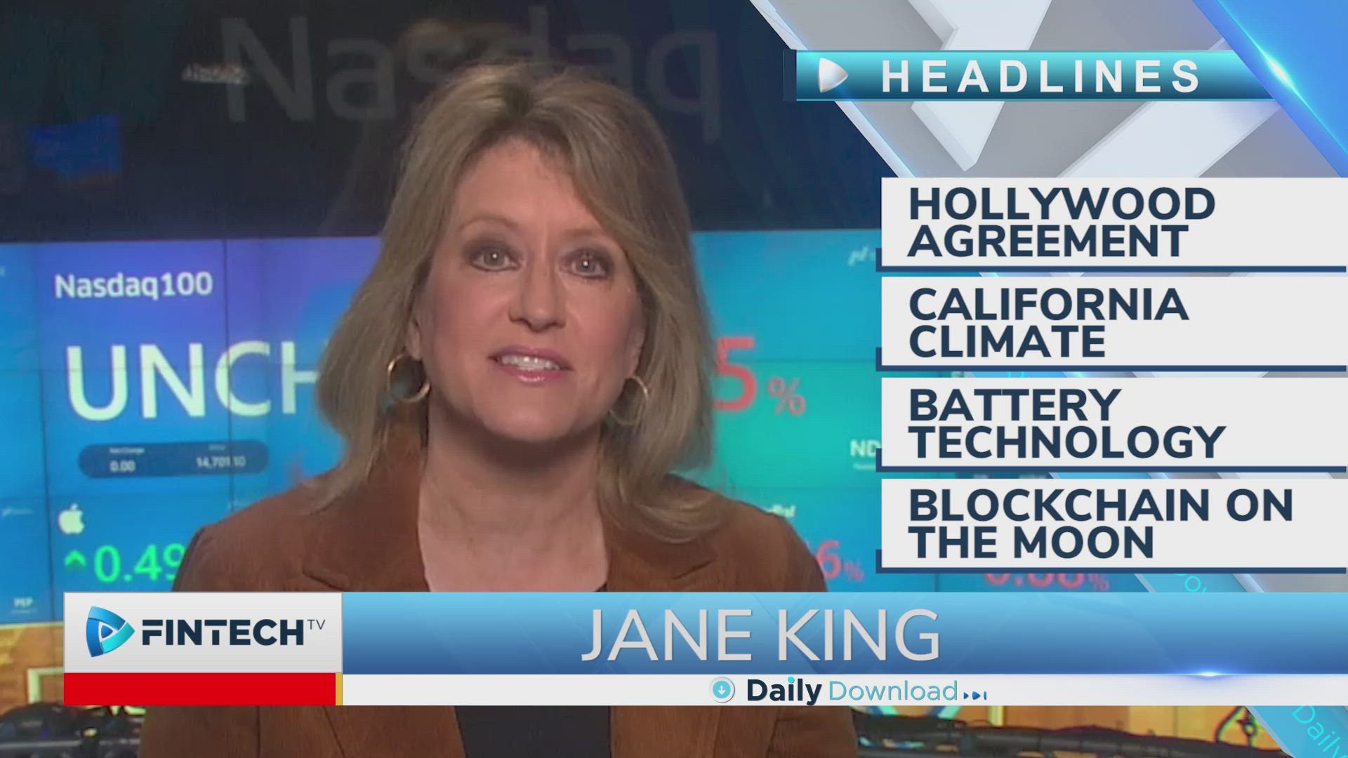 Hollywood Agreement, California Climate, Battery technology, Blockchain on the moon