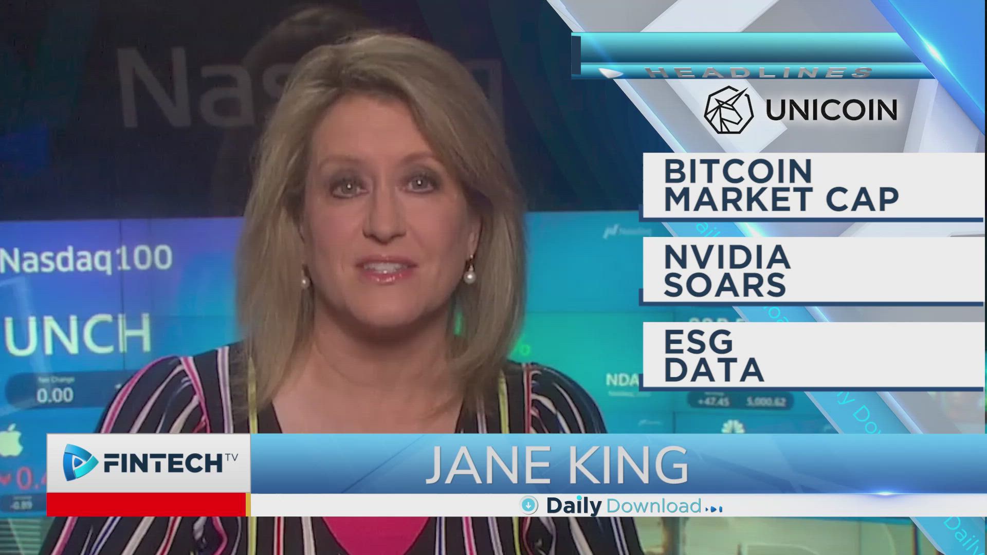 Bitcoin market cap, Nvidia soars, ESG data