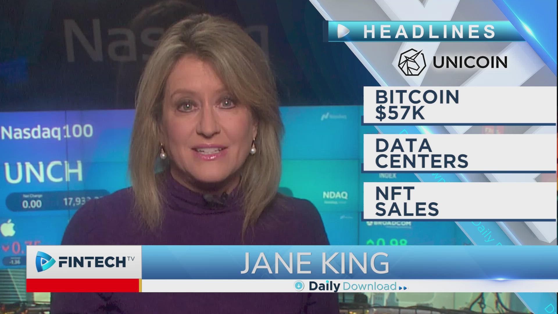 Bitcoin $57K, Data centers, NFT sales