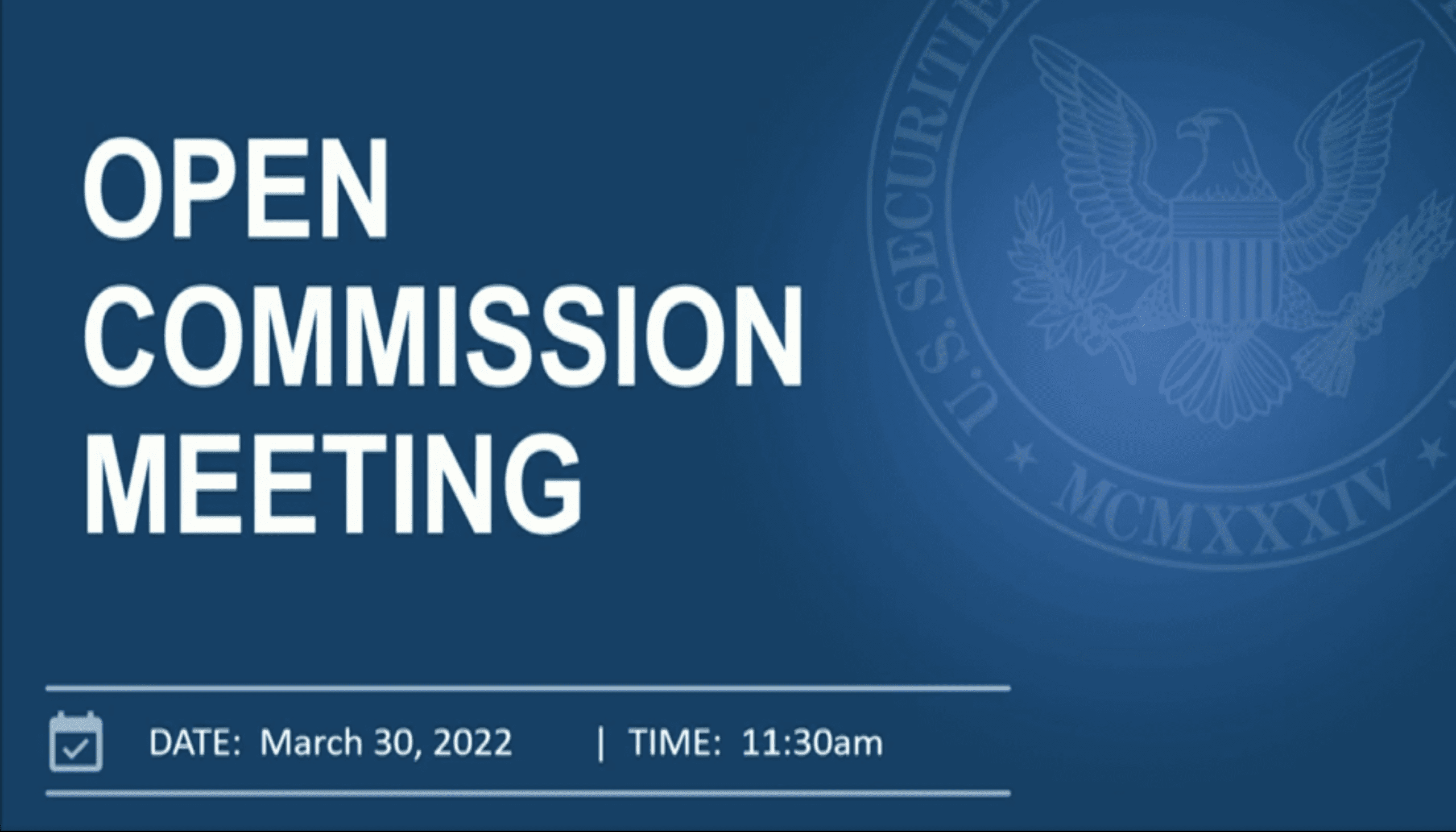 LIVE: Securities and Exchange Commission – Sunshine Act Meeting