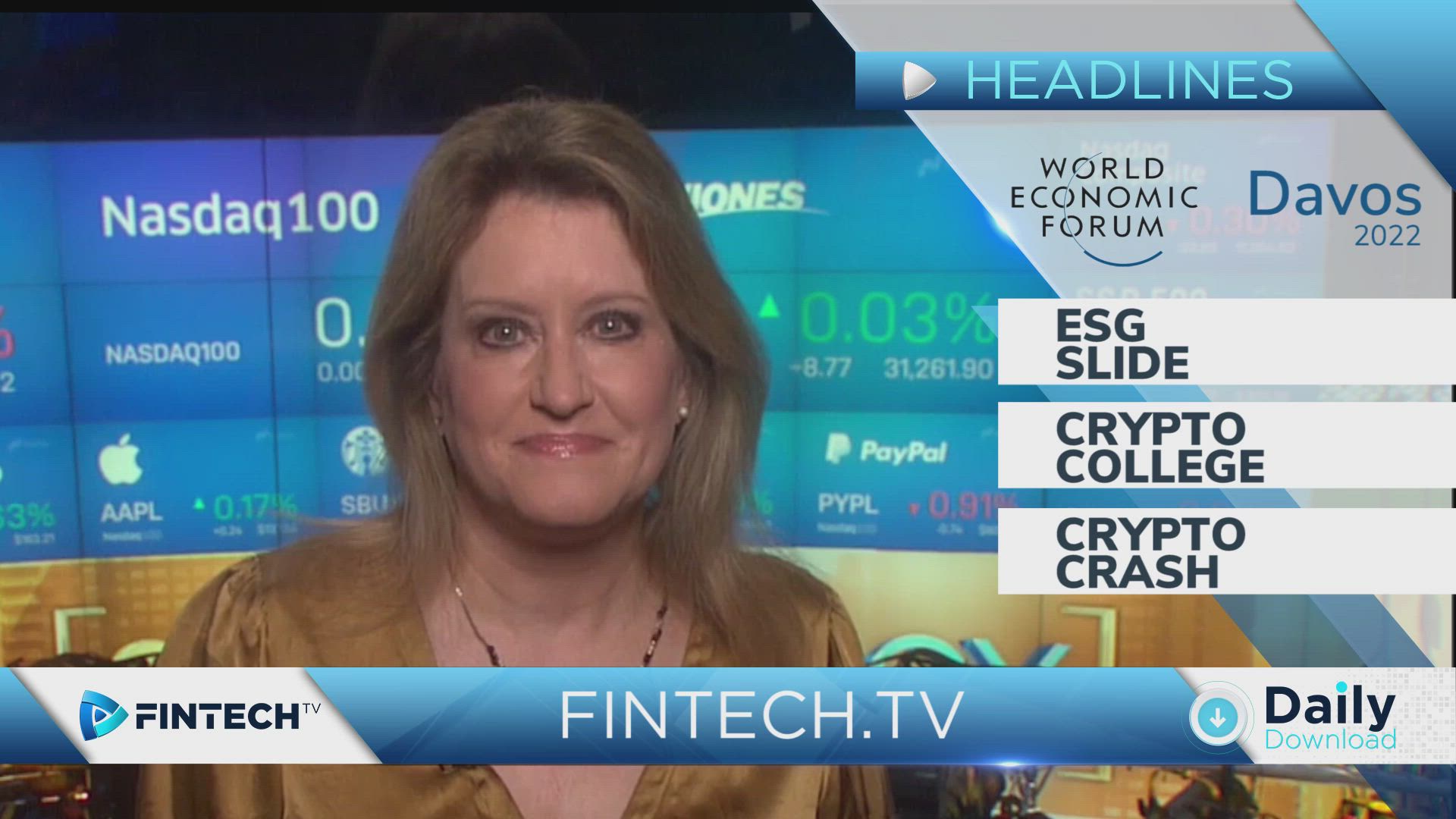 ESG Stocks Drop Down, Crypto Rewards for College, Ethereum Co-Founder No Longer a Billionaire