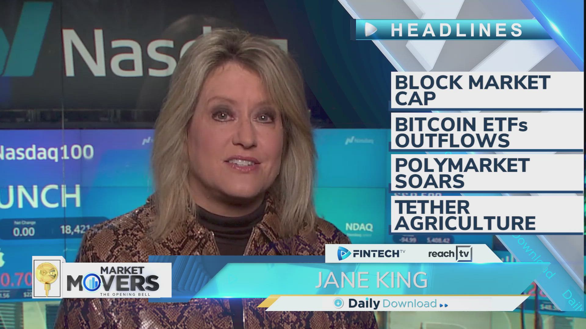 Block Market Cap, Bitcoin ETFs Outflows, Polymarket Soars, Tether Agriculture