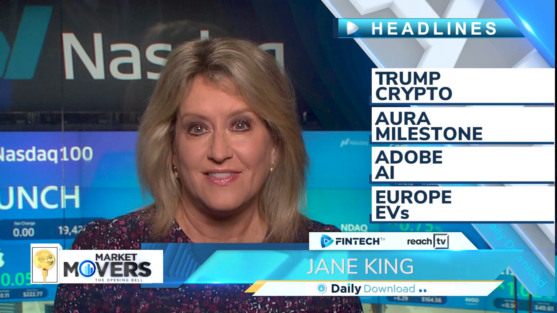 Trump crypto, Aura milestone, Adobe AI, Europe EVs