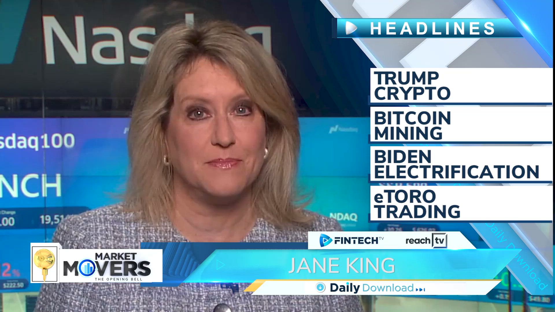 Trump crypto, Bitcoin mining, Biden electrification, eToro trading