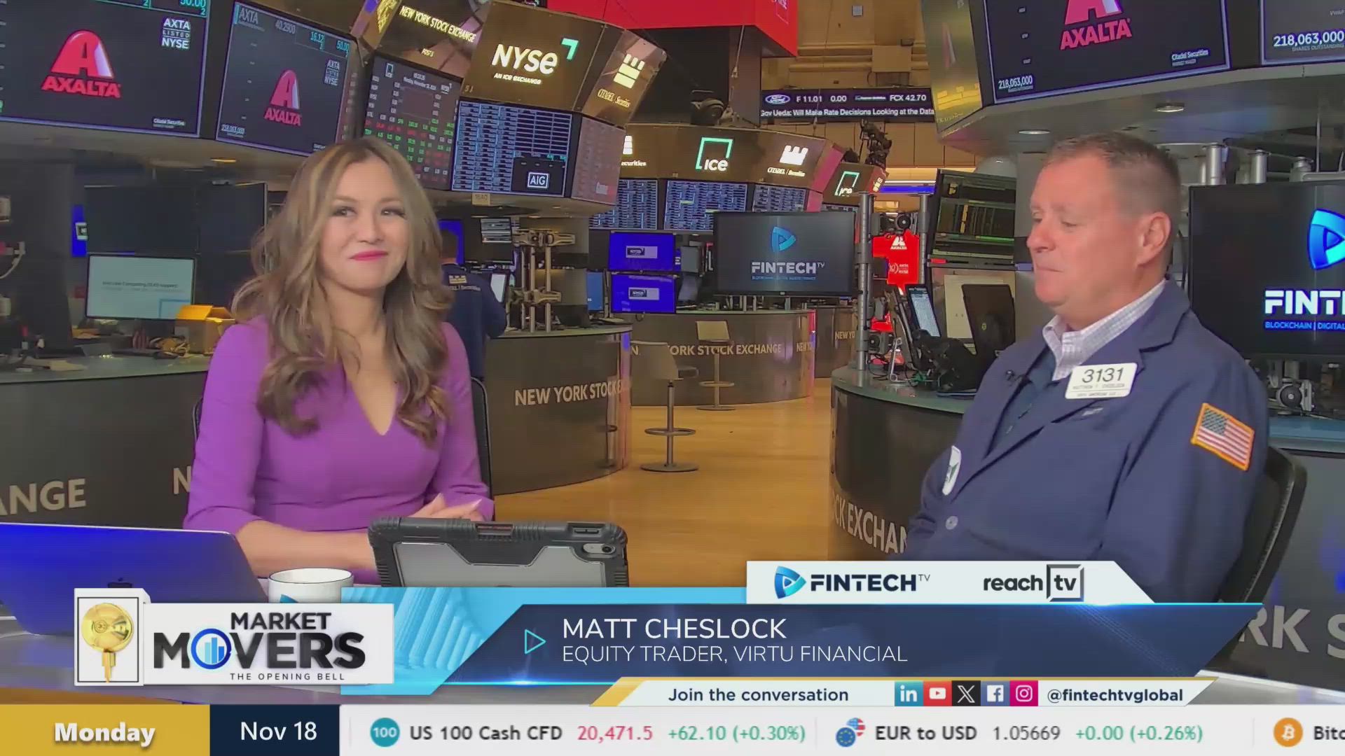 Stocks slide after Trump rally fades with Matt Cheslock, Equity Trader, Virtu Financial