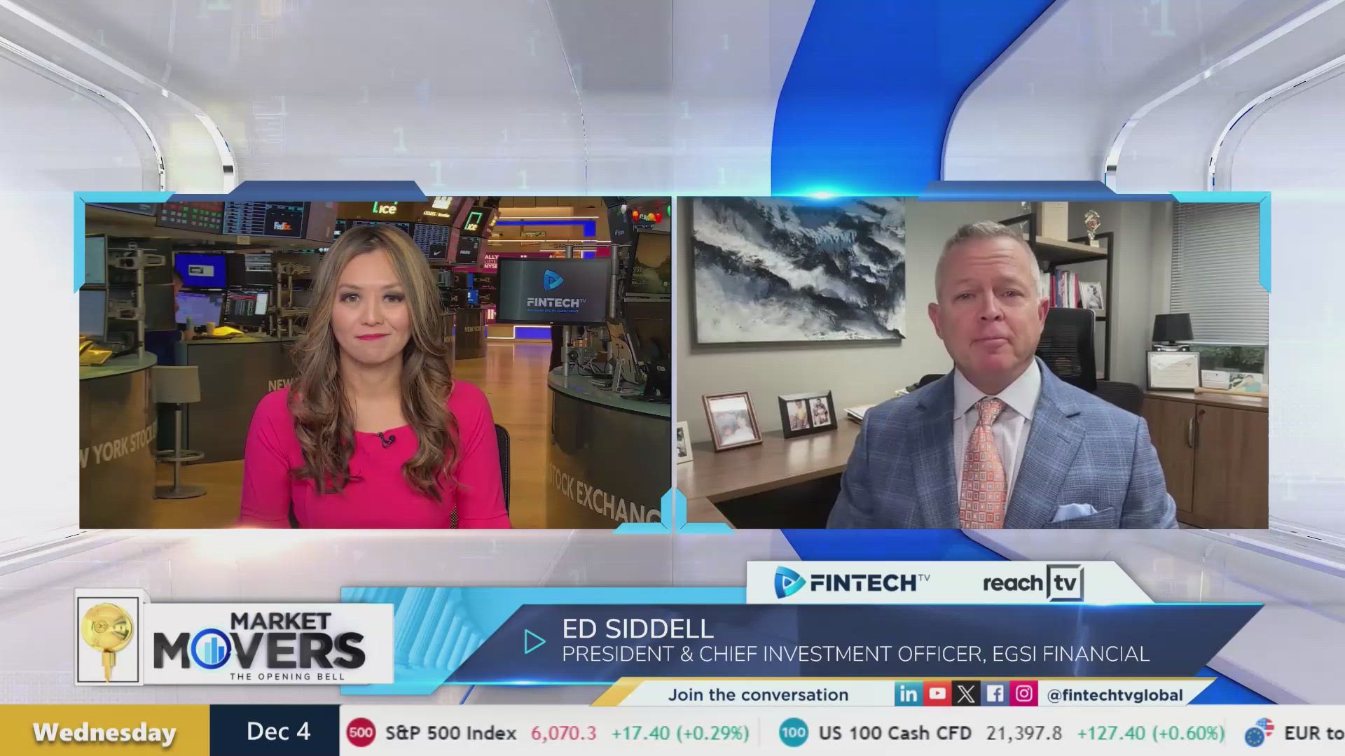 S&P 500 and Dow 2024 gains & possibility of a December rate cut? with Ed Siddell, President & CIO at EGSI Financial