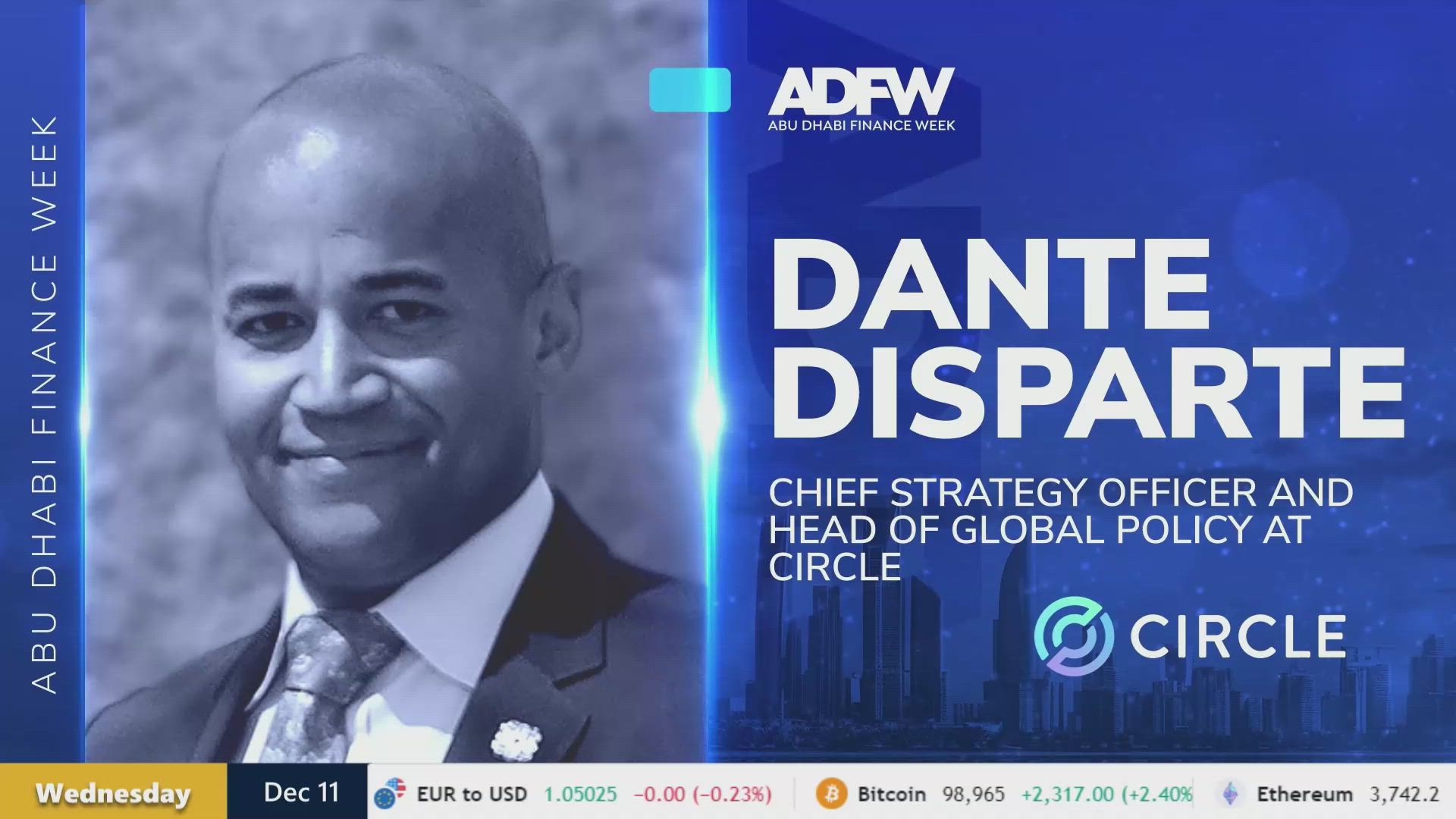 Circle announce plans for expansion & partnership with Binance on USDC stablecoin products with Dante Disparte, Chief Strategy Officer & Head of Global Policy at Circle