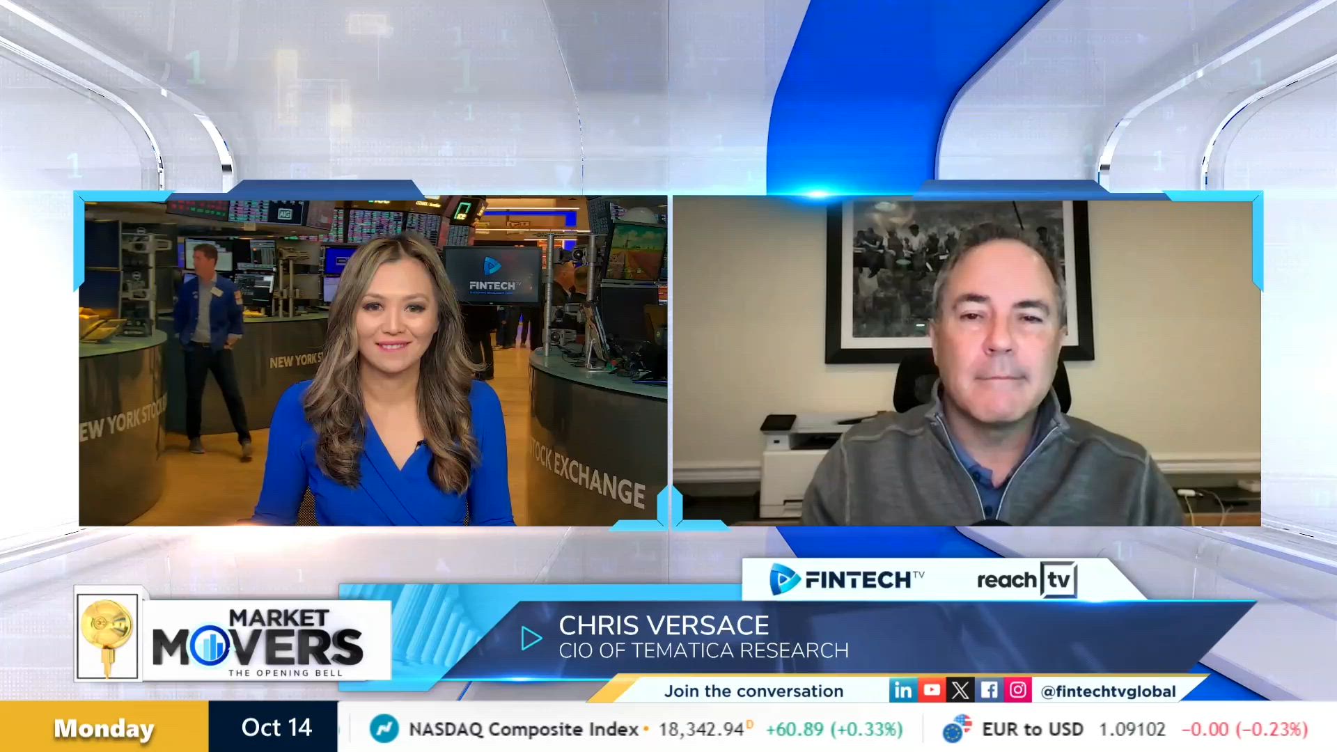 Earnings surge pushes S&P 500 to record high
Chris Versace, CIO, Tematica Research explains